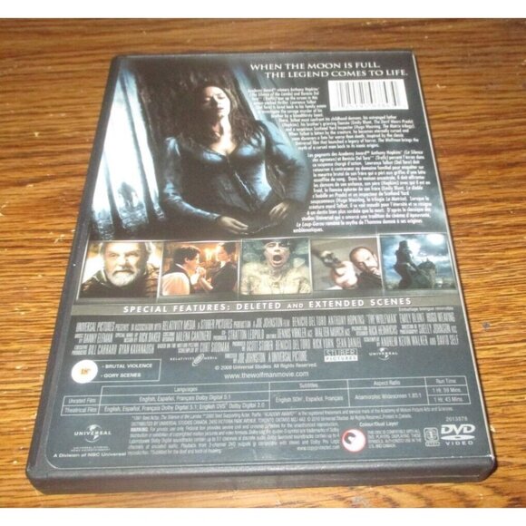 Wolfman (Unrated / Theatrical versions) (DVD, 2009, Canadian) Anthony Hopkins - Picture 3 of 3